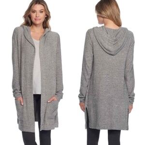 Barefoot Dreams Cozychic Lite Resort Cardigan Graphite Stone Grey Gray